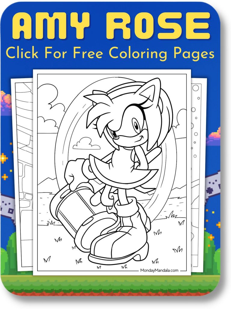 Amy Rose Coloring Pages For Video Game