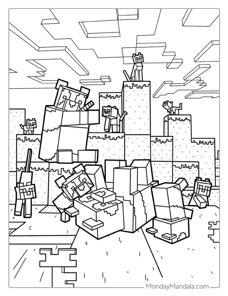 Minecraft Animals (Pandas And Cats) Coloring
